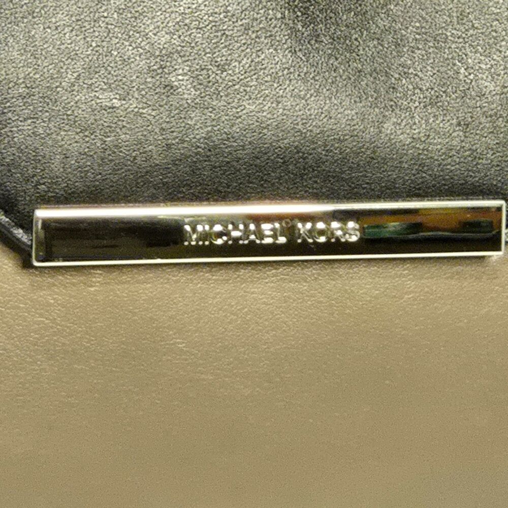 Michael Kors Lana Color Block Leather Envelope Clutch Bag 2015 Black/Grey/Taupe - Picture 6 of 12